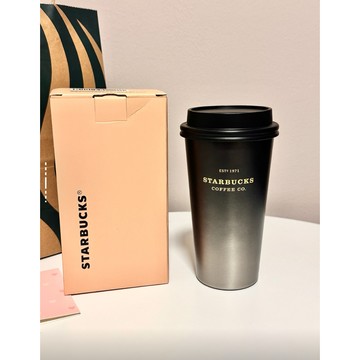 星巴克杯子2026新年禮物節日送禮咖啡寶藏酷黑流金漸變不鏽鋼推蓋保溫桌面杯