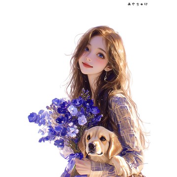 【4 月新品 3】07-120-0227 人物貼紙 春日女孩與動物