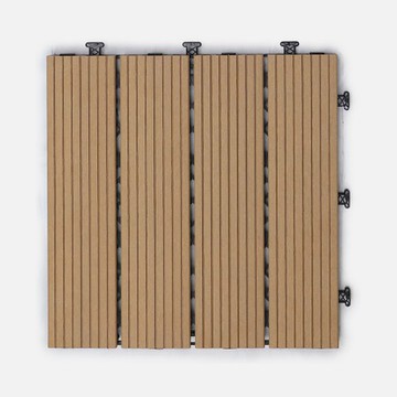 特力屋 拼接踏板 塑木條紋淺棕 9入 30x30cm