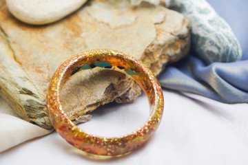 富足金燦【大手圍寬版手鐲66mm】－魔法水晶淨化奧根