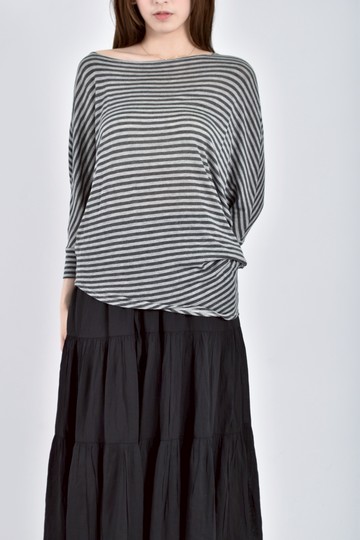 (F) 23区 Vingt trois arrondissements條紋灰色長袖上衣