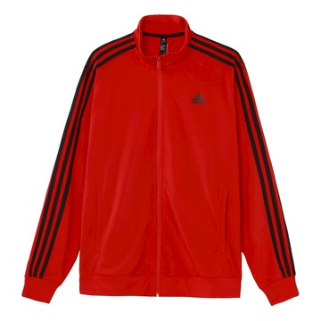 adidas M 3s Tt Tric Stripe Sports Stand Collar Logo Jacket Red