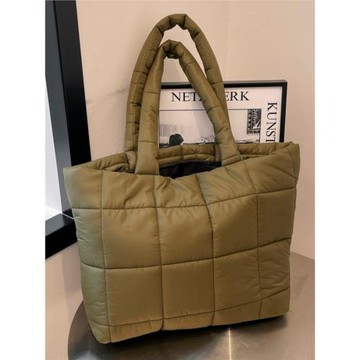 冬季大容量包包女2025新款韓版休閑充棉棉服包百搭單肩通勤托特包