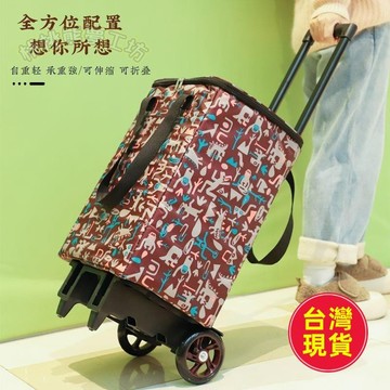 【台灣出貨】折疊購物車 買菜小拉車 家用購物袋 手推車 拉桿車 小拖車 拖車 拉車 買菜拉車 拉桿車 買菜 菜籃車 拉桿