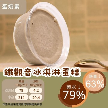 米林香 無麵粉無糖鐵觀音冰淇淋蛋糕 一盒71大卡|淨碳3.8g 無澱粉 冰淇淋 蛋糕甜點