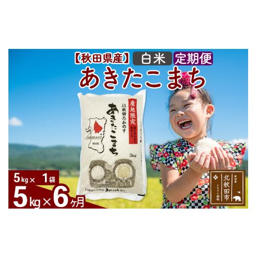 ふるさと納税 秋田県 北秋田市 《定期便6ヶ月》あきたこまち 白米5kg(5kg×1袋)×6回 計30kg  5キロ お米 令和5年産 秋田たかのす農業協同組合