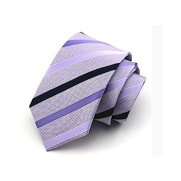 拉福   淡紫斜領帶7.5cm中寬版領帶拉鍊領帶 (兒童紫)