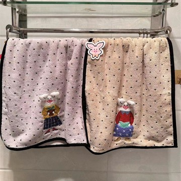 錯過捶心😫情侶可愛毛巾小豬刺繡洗澡不掉加厚珊瑚柔軟吸水速幹家用洗臉面巾DN6V