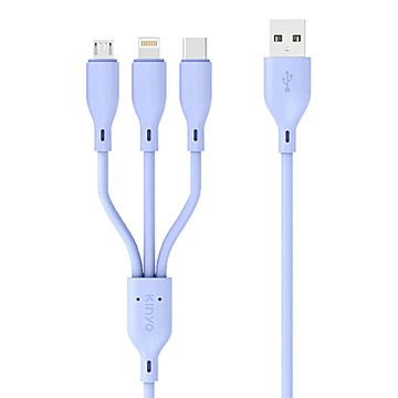 Kinyo 三合一急速快充線 46g  1.2m  USB-D03  1條