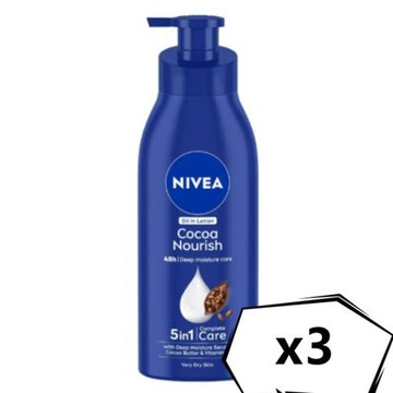 【NIVEA 妮維雅】可可滋養嫩膚乳液400ml x3
