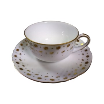 日本 OKURA 大倉陶園 金色花草邊茶杯 一組 (JN109)