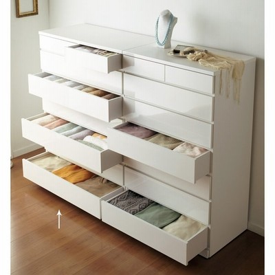 日本製 奥行50cm隠しキャスター付きチェスト 幅80cmタイプ 7段 高さ134cm ホワイト 通販 Lineポイント最大get Lineショッピング