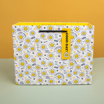 Good Given 微笑雛菊購物袋 白色 5個 中(寬360mm×寬110mm×高250mm)