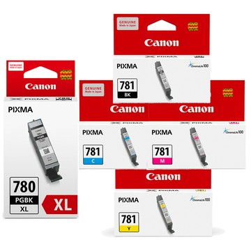 Canon PGI-780XL-BK+CLI-781-BK/C/M/Y 原廠墨水組合 (2黑3彩)
