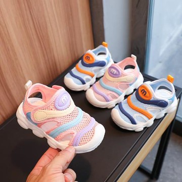 網面透氣女童軟底毛毛蟲1歲鞋子