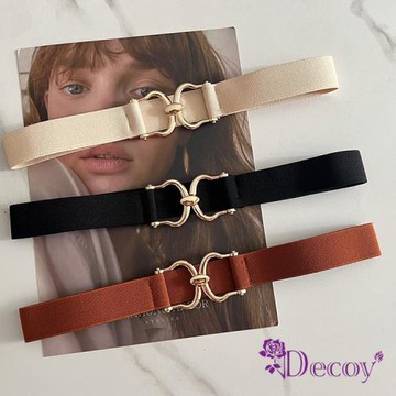 【Decoy】金屬對扣＊鬆緊帶彈力修身腰封 多色可選