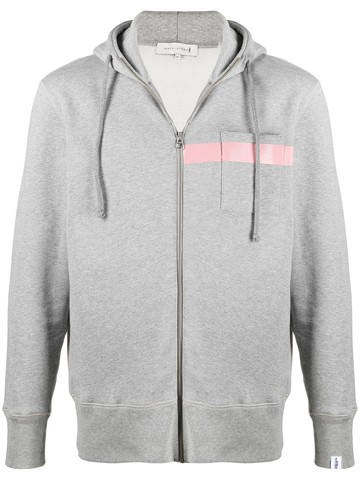 Mackintosh - horizontal-stripe zip-up hoodie - men - Organic Cotton - M - Grey