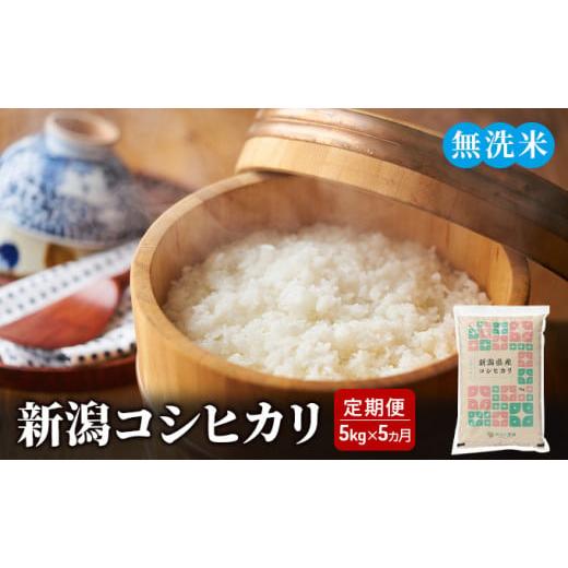 ふるさと納税 新潟県 新潟市 新潟コシヒカリ　無洗米5kgを5か月連続お届け