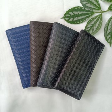 [巴黎精品] 現貨+預購 真皮編織長夾真羊皮錢包短夾卡夾零錢包手拿包-質感輕薄大容量男女皮夾7色a1ke1