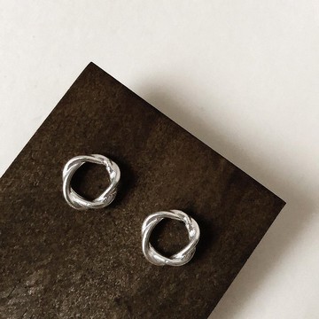 || chun x chun || × plant × 925純銀捲藤圈耳環