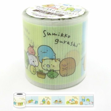 asdfkitty*日本製-san-x角落生物可重複使用防潑水膠帶-寬4.5公分