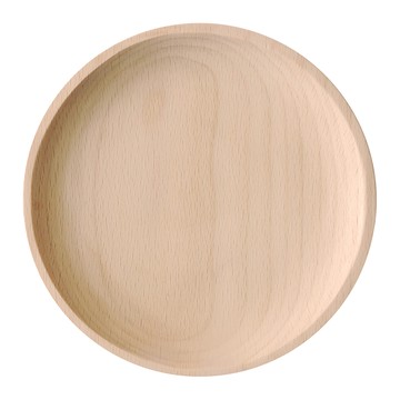 日式原木圓形餐盤  直徑18cm  櫸木  1個