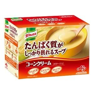 「味の素」 クノール たんぱく質がしっかり摂れるスープ コーンクリーム 29.2g×15袋入 「健康食品」