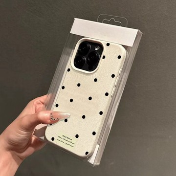 ins簡約波點適用蘋果16手機殼iphone15新款pro高級創意13情侶12小眾14 Pro全包xr皮質紋理防摔軟殼