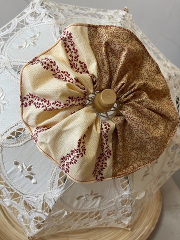 金黃稻田/雙色大腸圈髮束/日本印花布