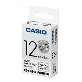 CASIO 線材專用標籤色帶 12mm 白底黑字 /個 XR-12HMWE｜領券最高折$220