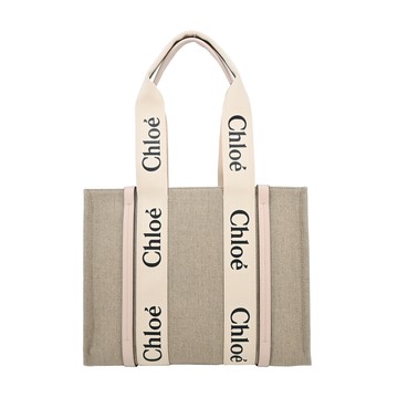Chloe Woody tote bag帆布托特包(中號/粉色)