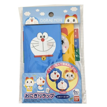 BANDAI 哆啦A夢飯團包裝紙，6枚入 (3種x各2張)，附束口貼  1包