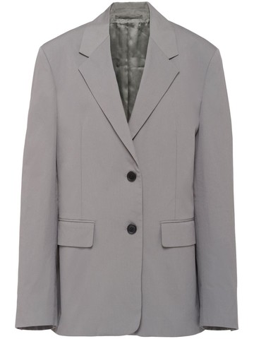 Prada - single-breasted cotton blazer - women - Cotton - 36 - Grey