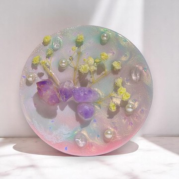 光之花園 水晶花植能量晶盤 招桃花水晶