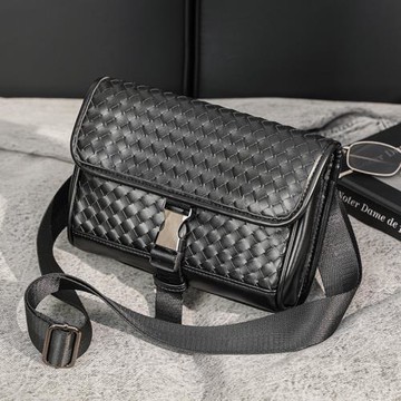 2025新款手工編織胸包單肩包 韓版男包休閑斜挎小包潮流背包跨包