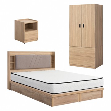 【IDEA】MIT寢室傢俱房間套裝五件組(2色任選)暖棕原木