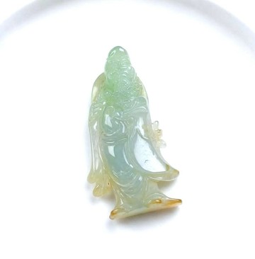 【願長壽】冰三彩翡翠壽翁項鍊 | 天然緬甸玉A貨翡翠 | 送禮