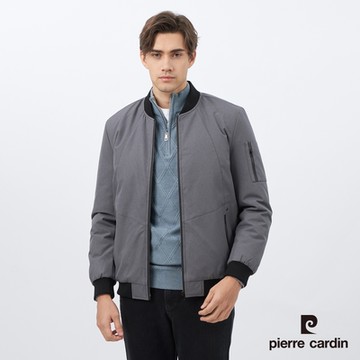 pierre cardin 皮爾卡登 男款 都會休閒棒球領鋪棉外套-灰色(5235764-96)