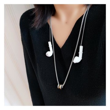 蘋果四層圓柱金屬鏈條掛飾耳機