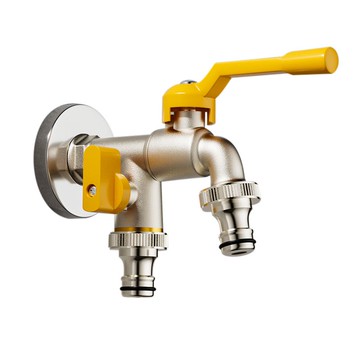 4分戶外自來水龍頭防凍一進二出庭院花園雙出水室外澆花龍頭