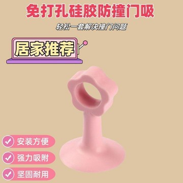 在臺嚴選🍓防撞門吸打孔門把手靜音把手吸盤衛生間斷橋硅膠保護套阻牆PE