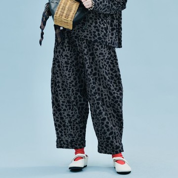 針織提花領蘿蔔褲 長褲 褲子