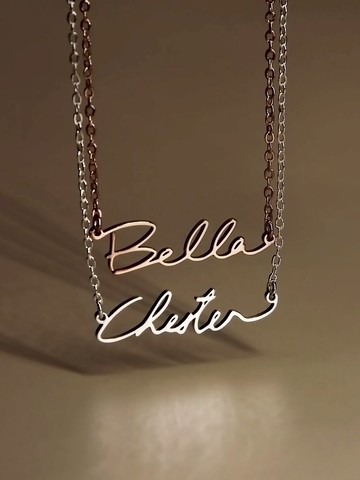 【客製化禮物】訂製筆跡項鍊 | 925純銀簽名頸鏈 | 聖誕 生日禮物