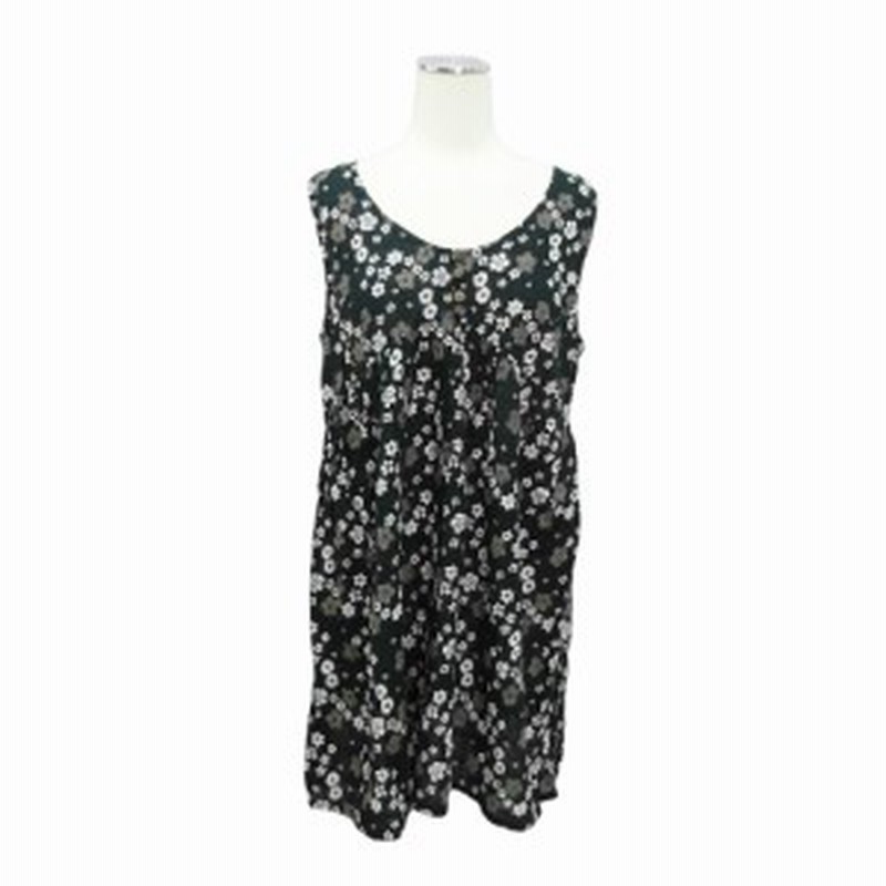 Select セレクト古着 L 黒 インド綿 花柄 ノースリーブ チュニック ワンピース 中古 通販 Lineポイント最大1 0 Get Lineショッピング