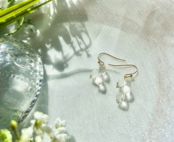 花蕾切面白水晶耳環 白水晶耳環 花蕾 白水晶 水晶耳環 水晶飾品
