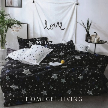 (無被套)新絲柔棉系列-三件式床包枕套組 / 星耀