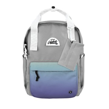 Grinstant混搭可拆組式13吋後背包 - 夢幻系列 (淺灰色配漸變藍)