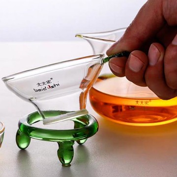 聚器堂加厚茶漏泡茶器小茶濾茶葉過濾器創意玻璃茶隔濾網茶具零配
