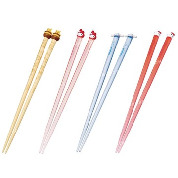 小禮堂 SKATER 立體造型樹脂筷子 23cm AAD45 (立體大頭款) 維尼 Kitty