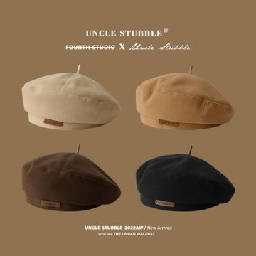 秋冬新品毛呢貝雷帽時尚英倫風畫家帽子復古百搭顯臉小蓓蕾帽男女